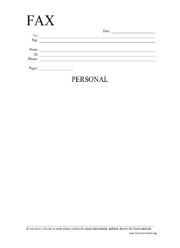 printable fax cover sheet, generic fax cover sheet