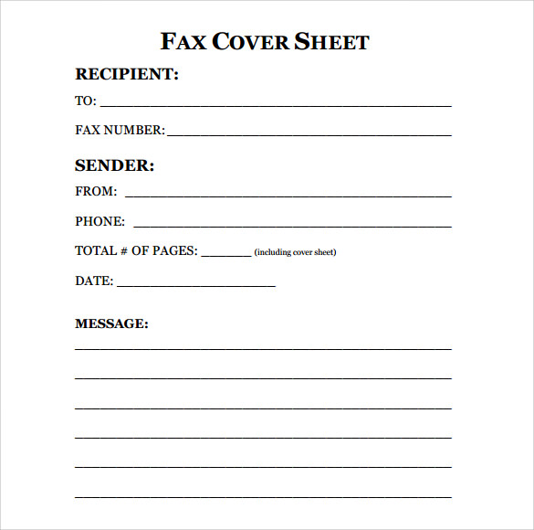 Fax cover sheet free