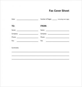 Basic Simple Fax Cover Sheet