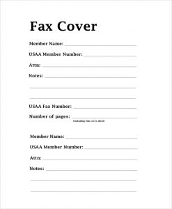 Standard Fax Cover Letter