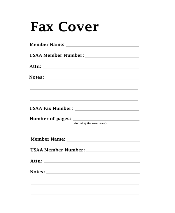 Fax Cover Page