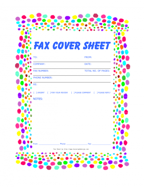 fax cover sheet printable