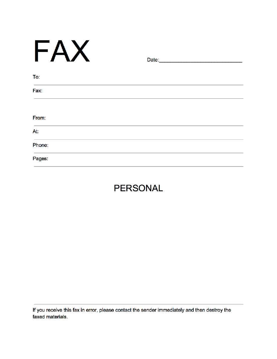 Fax cover Sheet pdf