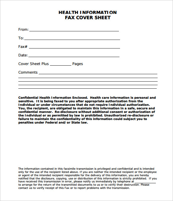 Confidential Medical Fax Cover Sheet, medical fax cover sheet