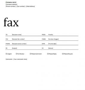 Fax cover sheet design, fax cover sheet with block design