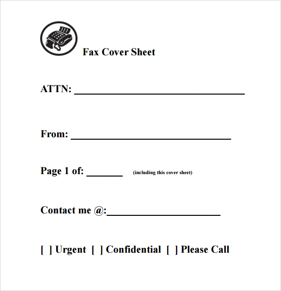 standard fax cover sheet printable template in pdf