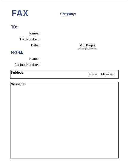 Sample Fax Cover Sheet
