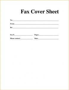 standard fax cover sheet