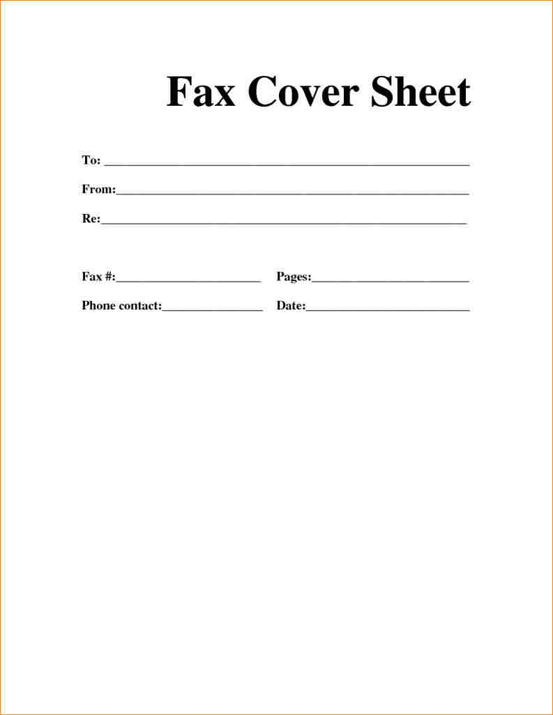 Standard Fax Cover Sheet Printable Template In Pdf