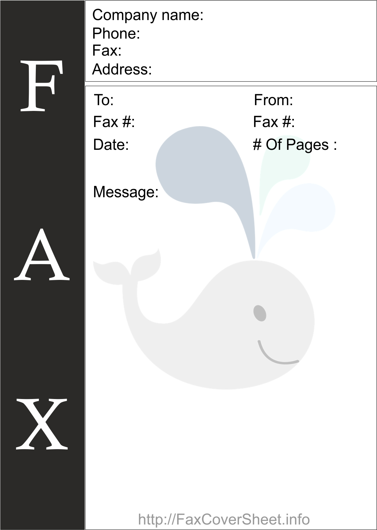 Whale Fax Cover Sheet Template