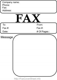 personal fax cover sheet