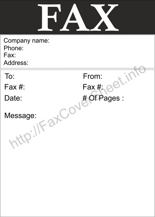What does a Fax Cover Sheet Look