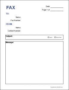 Microsoft Word Fax Cover Sheet Template