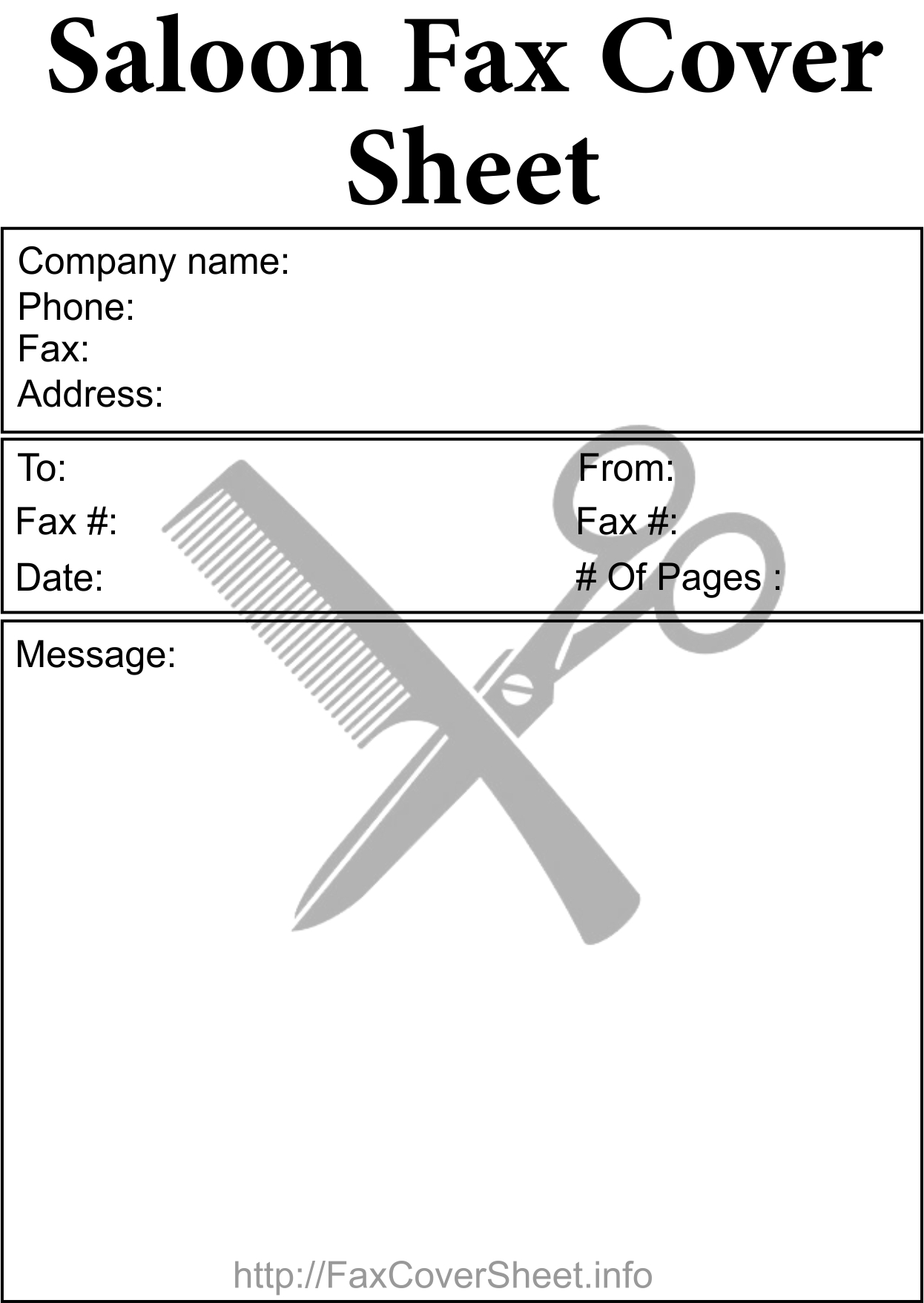 Salon Fax Cover Sheet Download, Salon Fax Cover Sheet Template