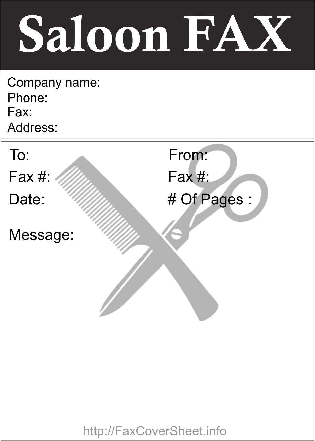 Salon Fax Cover Sheet, Salon Fax Cover Sheet sample