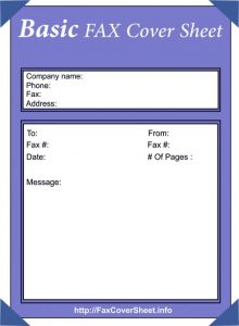 Basic Fax Cover Sheet, Free Basic Fax Cover Sheet