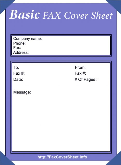 Free Basic Fax Cover Sheet