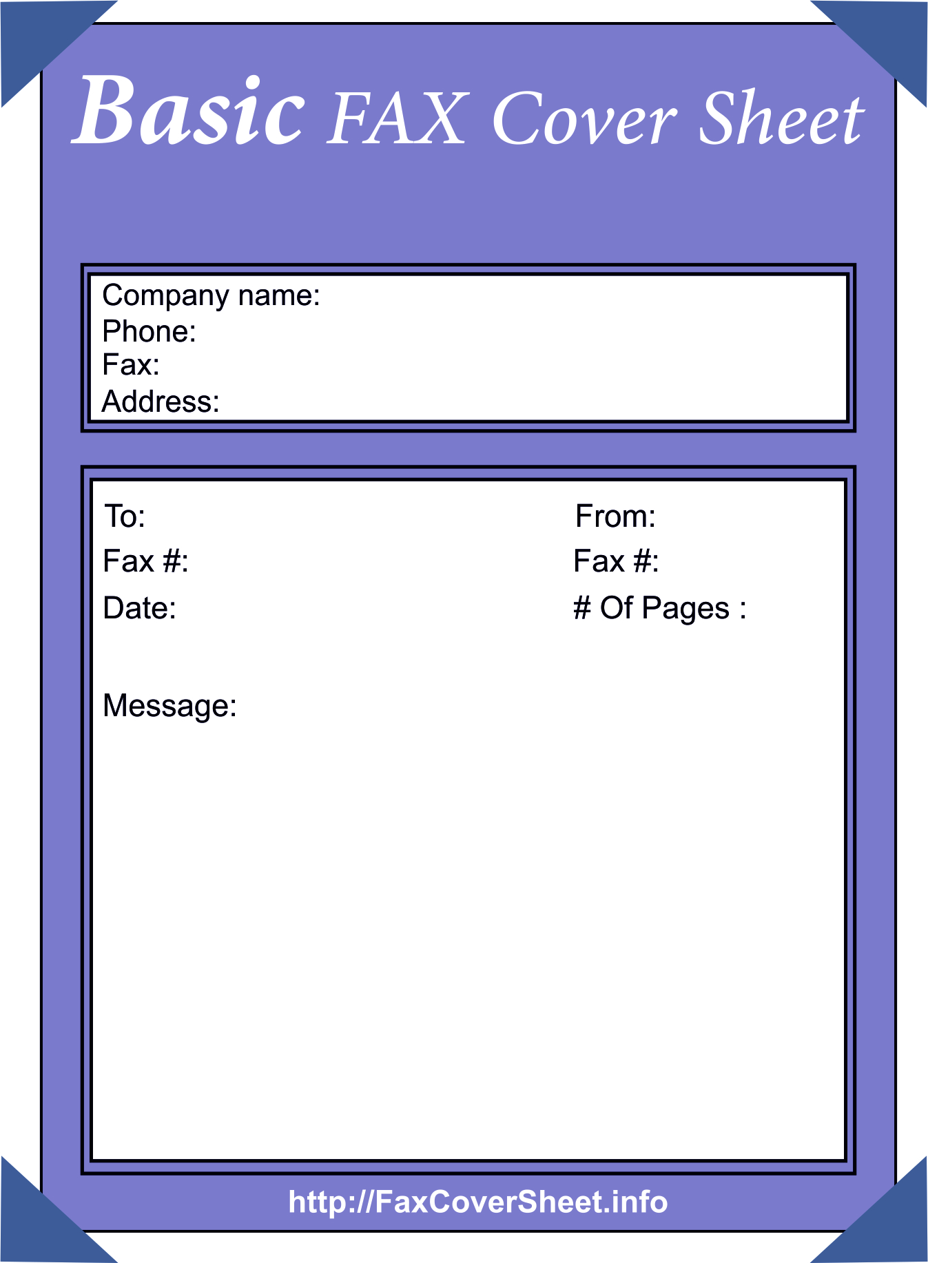 Basic Fax Cover Sheet, Free Basic Fax Cover Sheet