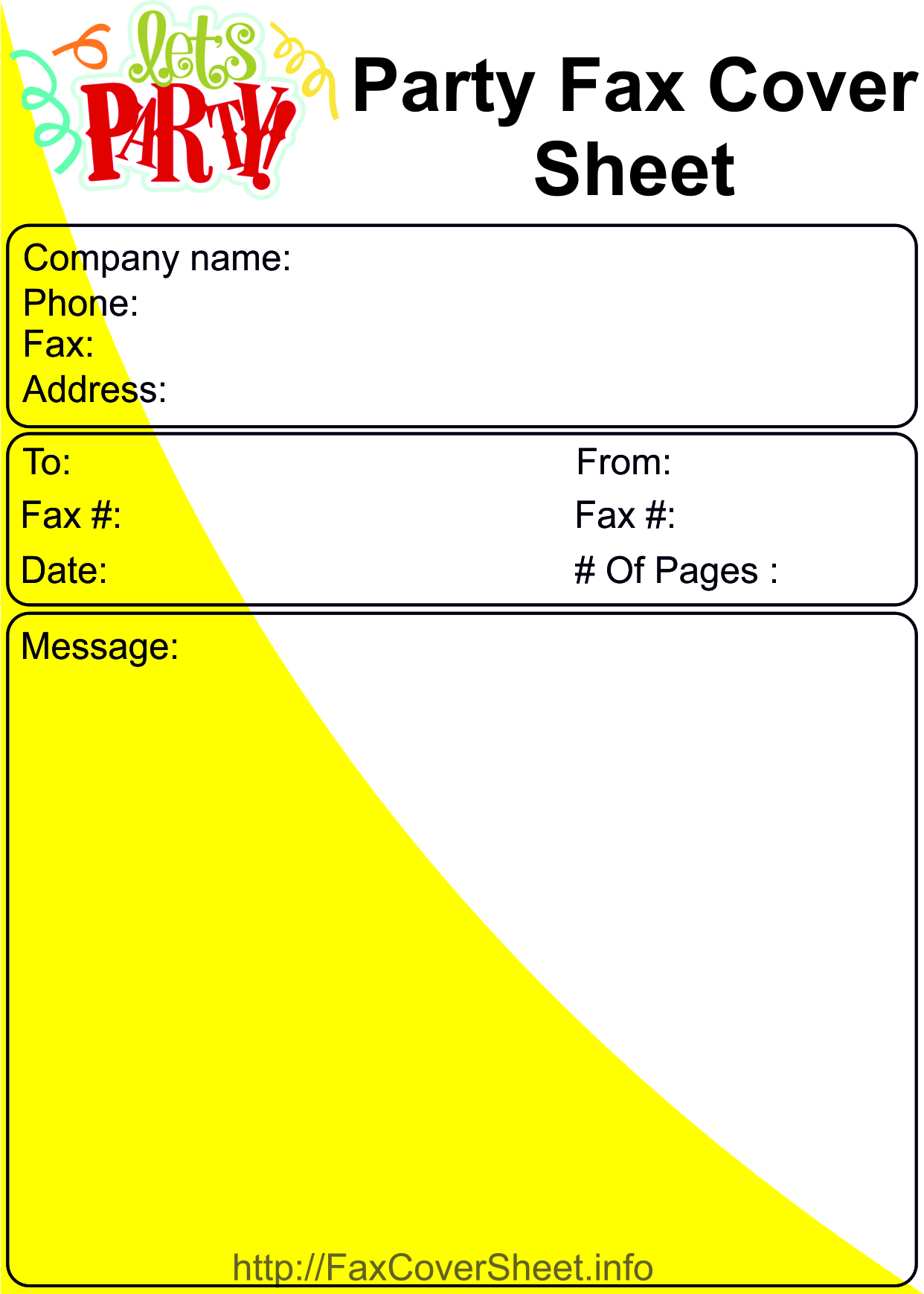 Download Party Fax Cover Sheet Sample, Download Party Fax Cover Sheet