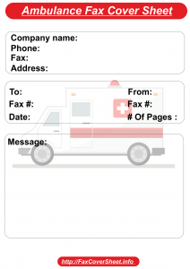 Ambulance Fax Cover Sheet