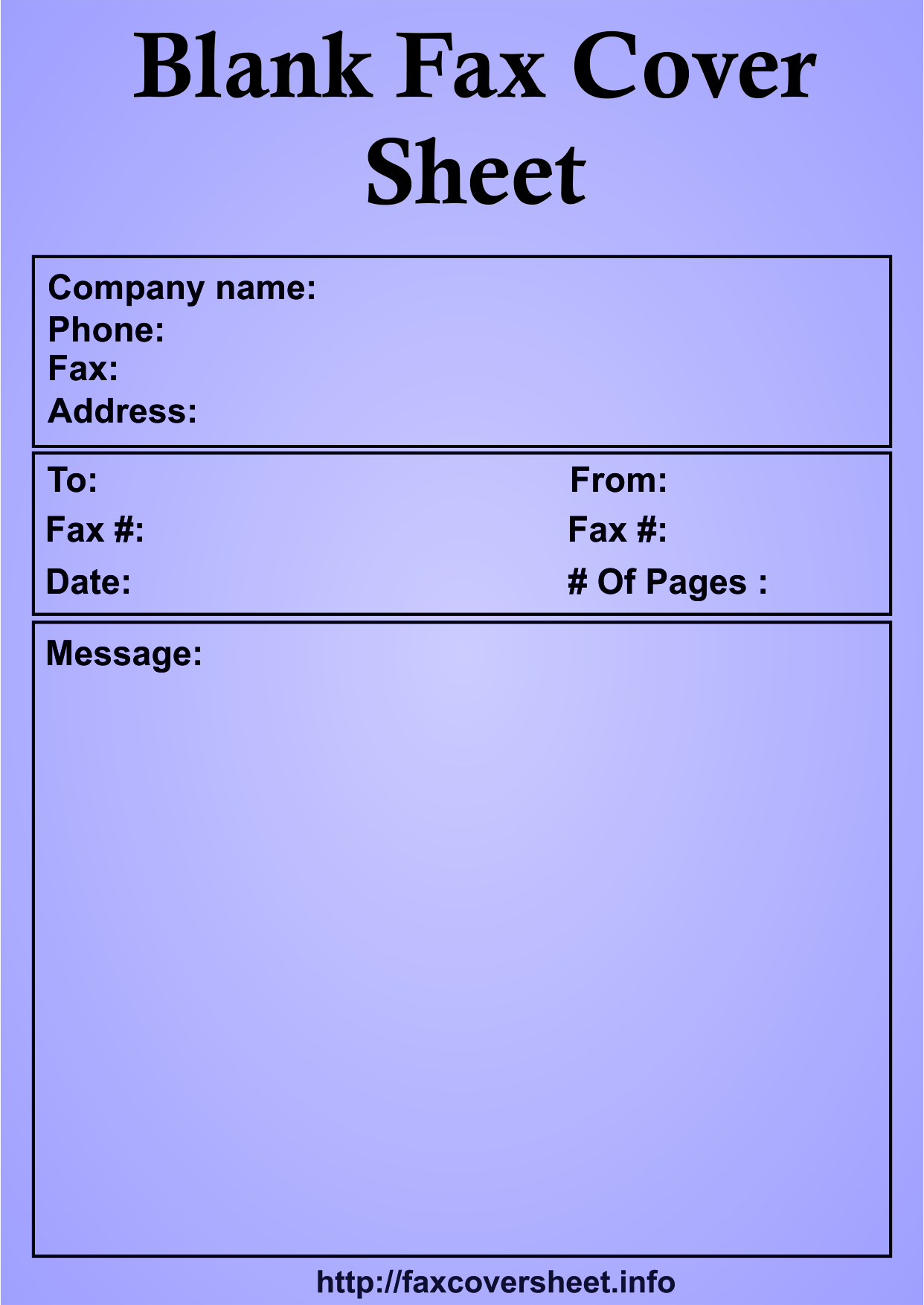 Blank Fax Cover Sheet, Free Blank Fax Cover Sheet