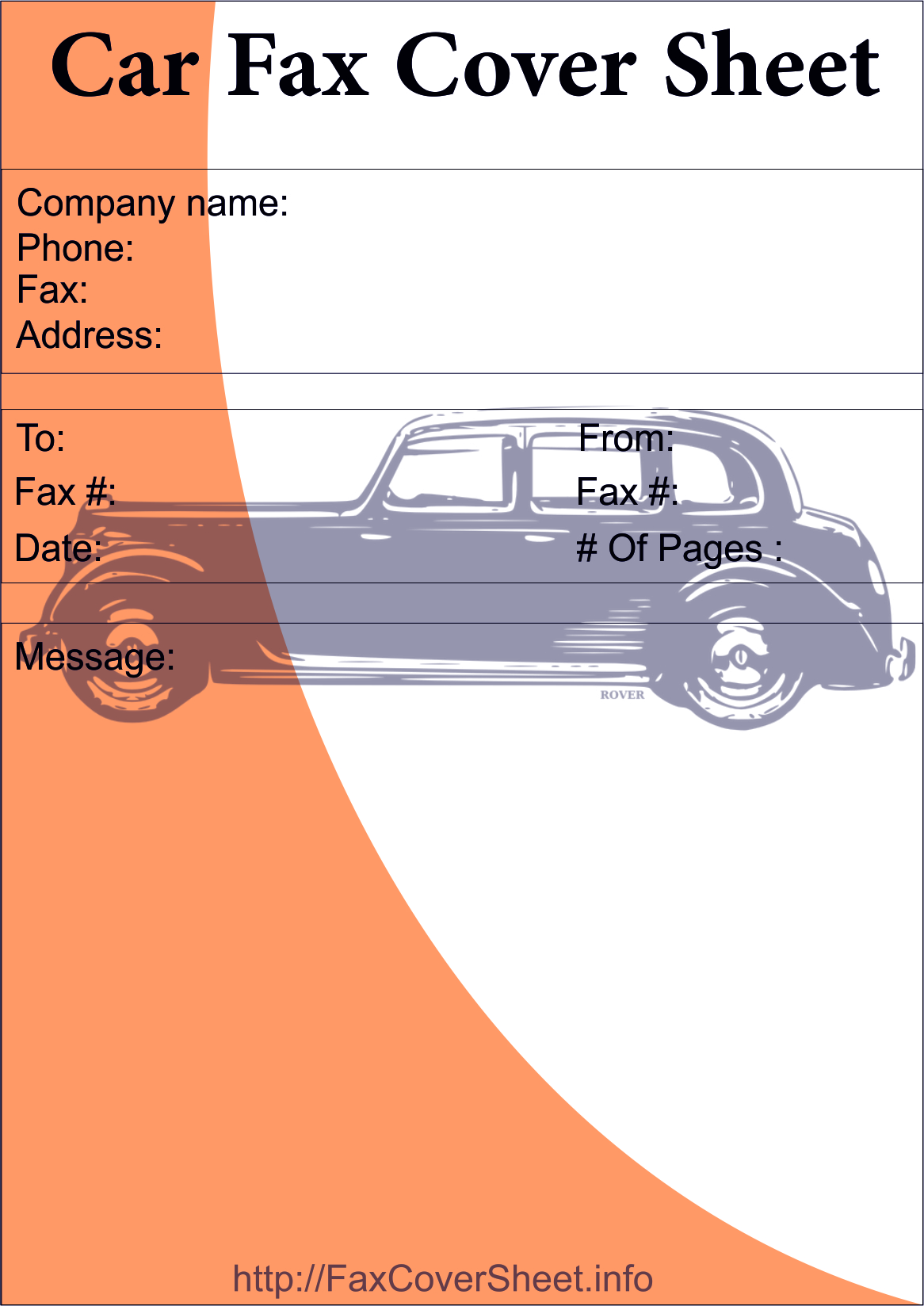 Car Fax Cover Sheet, Car Fax Cover Sheet Sample