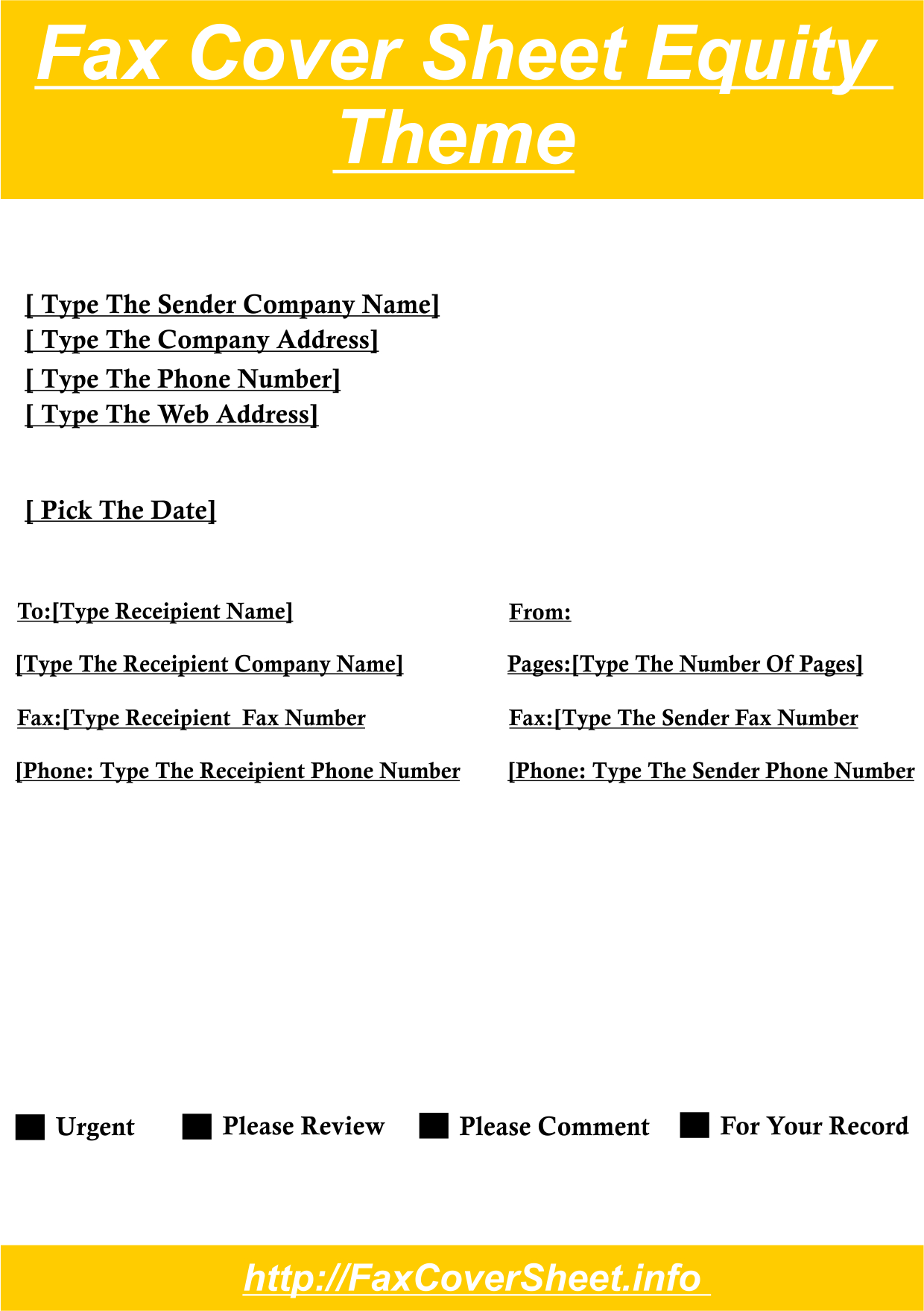 Download Equity Fax Cover Sheet