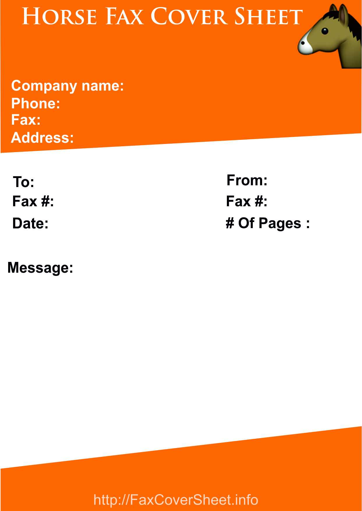 Horse Fax Cover Sheet