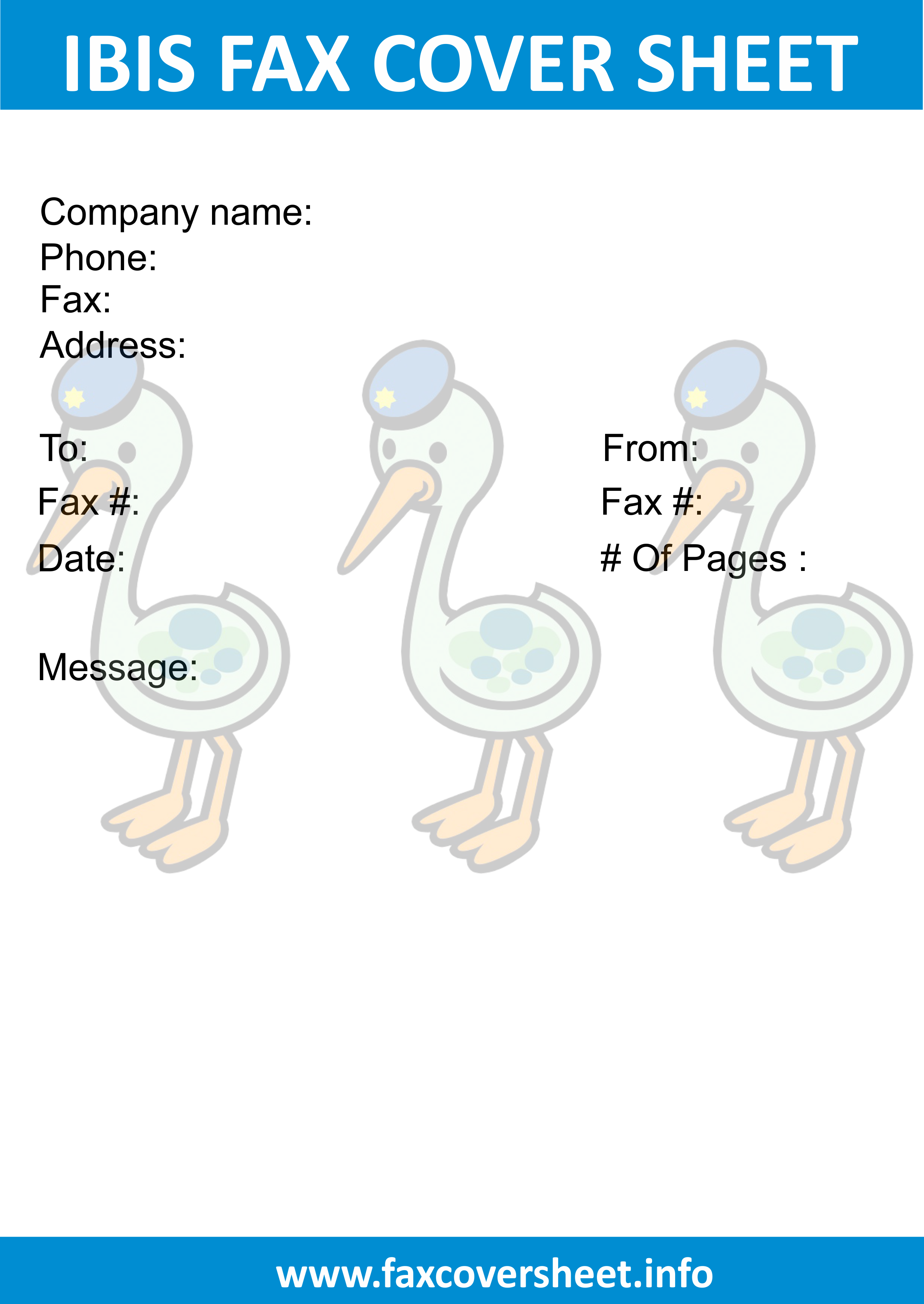 Sample IBIS Fax Cover Sheet