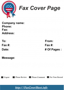 Sample Fourth of July Themed Fax Page