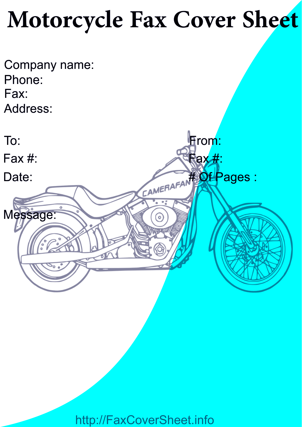 Download Motorcycle Fax Cover Sheet, Motorcycle Fax Cover Sheet