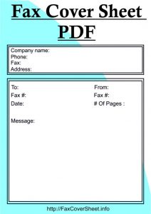 Fax Cover Sheet PDF, Fax Cover Sheet template