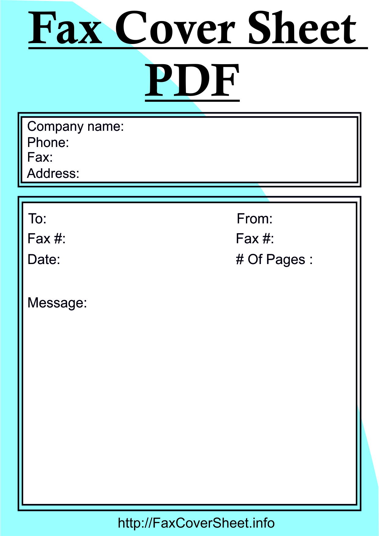 Fax Cover Sheet PDF, Fax Cover Sheet template
