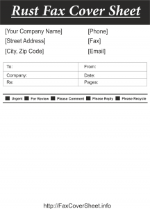 Rust Design Fax Cover Sheet Professional
