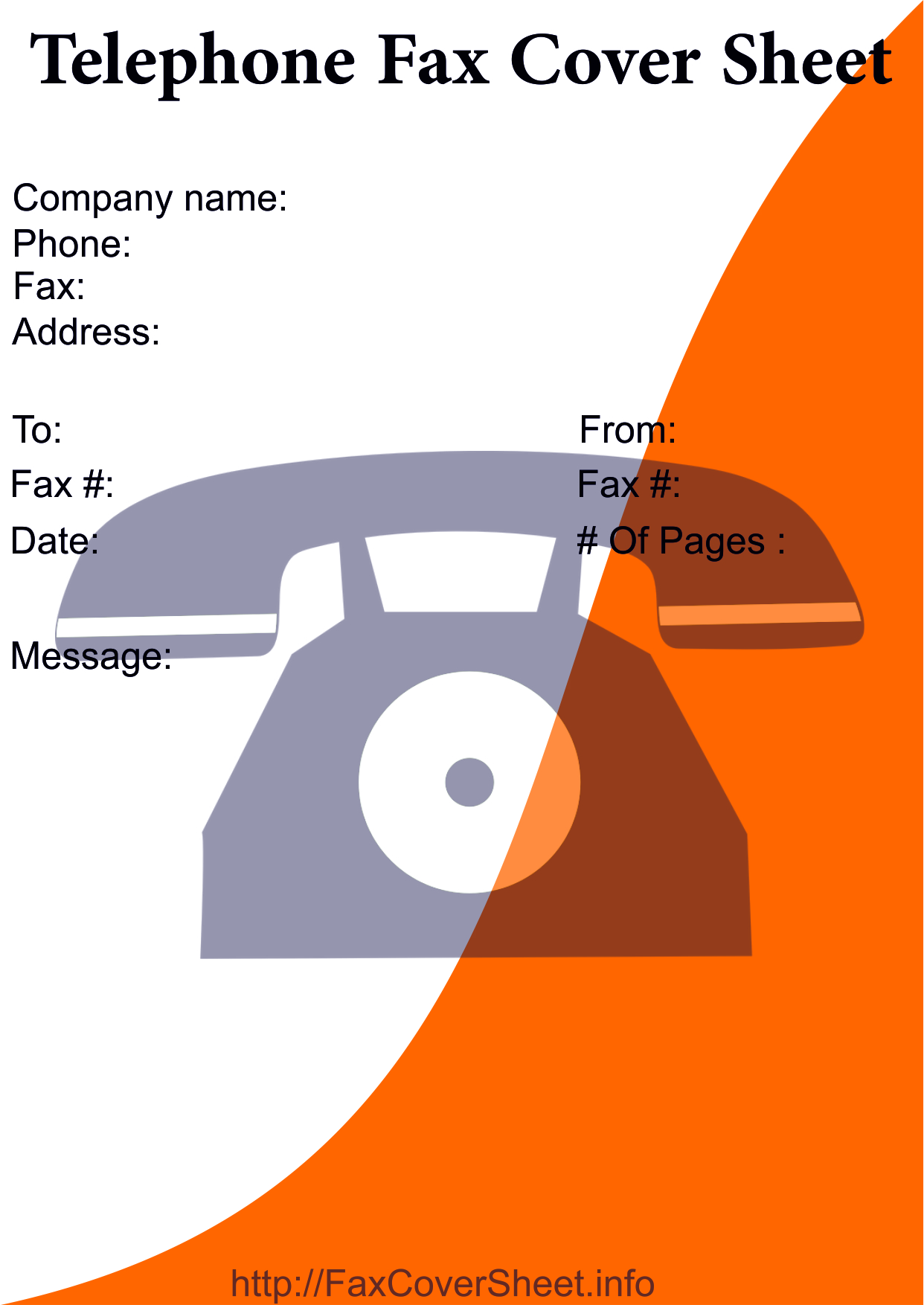Telephone Fax Cover Sheet, Free Telephone Fax Cover Sheet