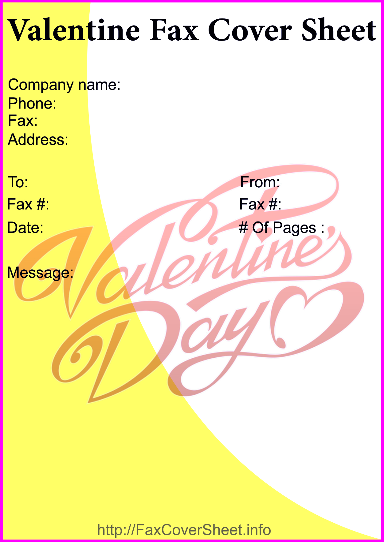 Valentine's Day Fax Cover Sheet Sample, Valentine's Day Fax Cover Sheet Sample Download