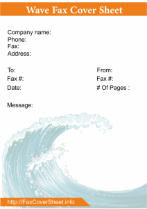 Sample Waves Fax Transmittal Form