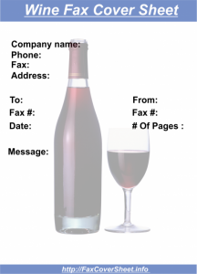 Wine Fax Cover Sheet Template, wine fax cover sheet
