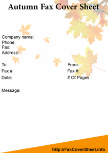Autumn Fax Cover Sheet