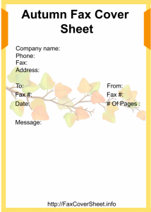 Autumn Fax Cover Sheet Templates