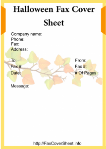 Autumn Fax Cover Sheet Template