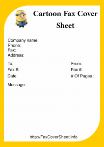 cartoon fax cover sheet Template