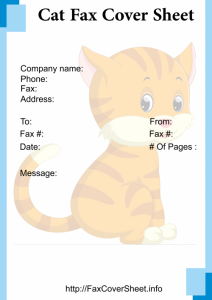 Free cat fax cover sheet