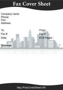 Printable Downtown Fax Cover Sheet