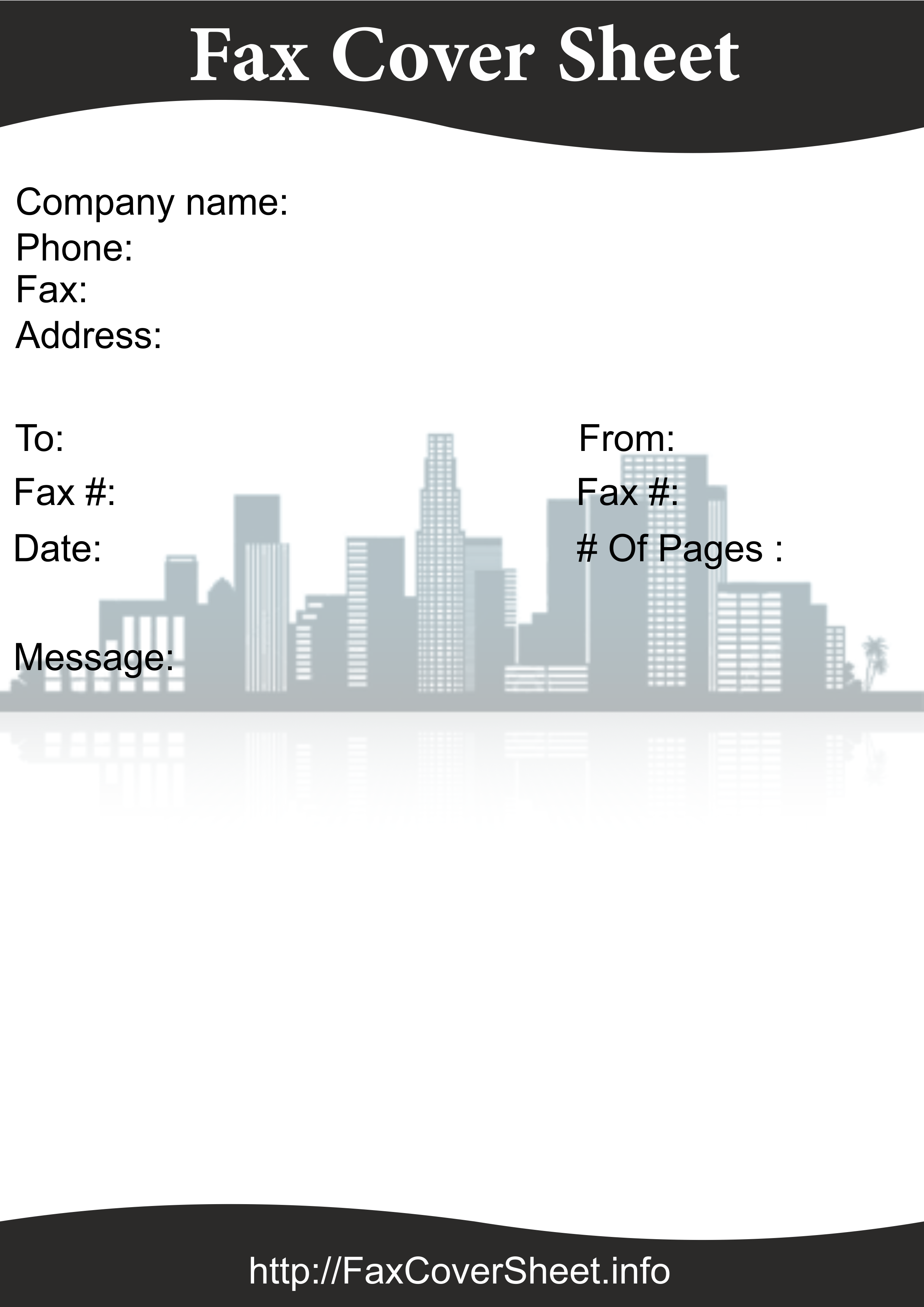 Printable Downtown Fax Cover Sheet, Downtown Fax Cover Sheet Template