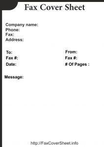 Blank Fax Cover Sheet Word