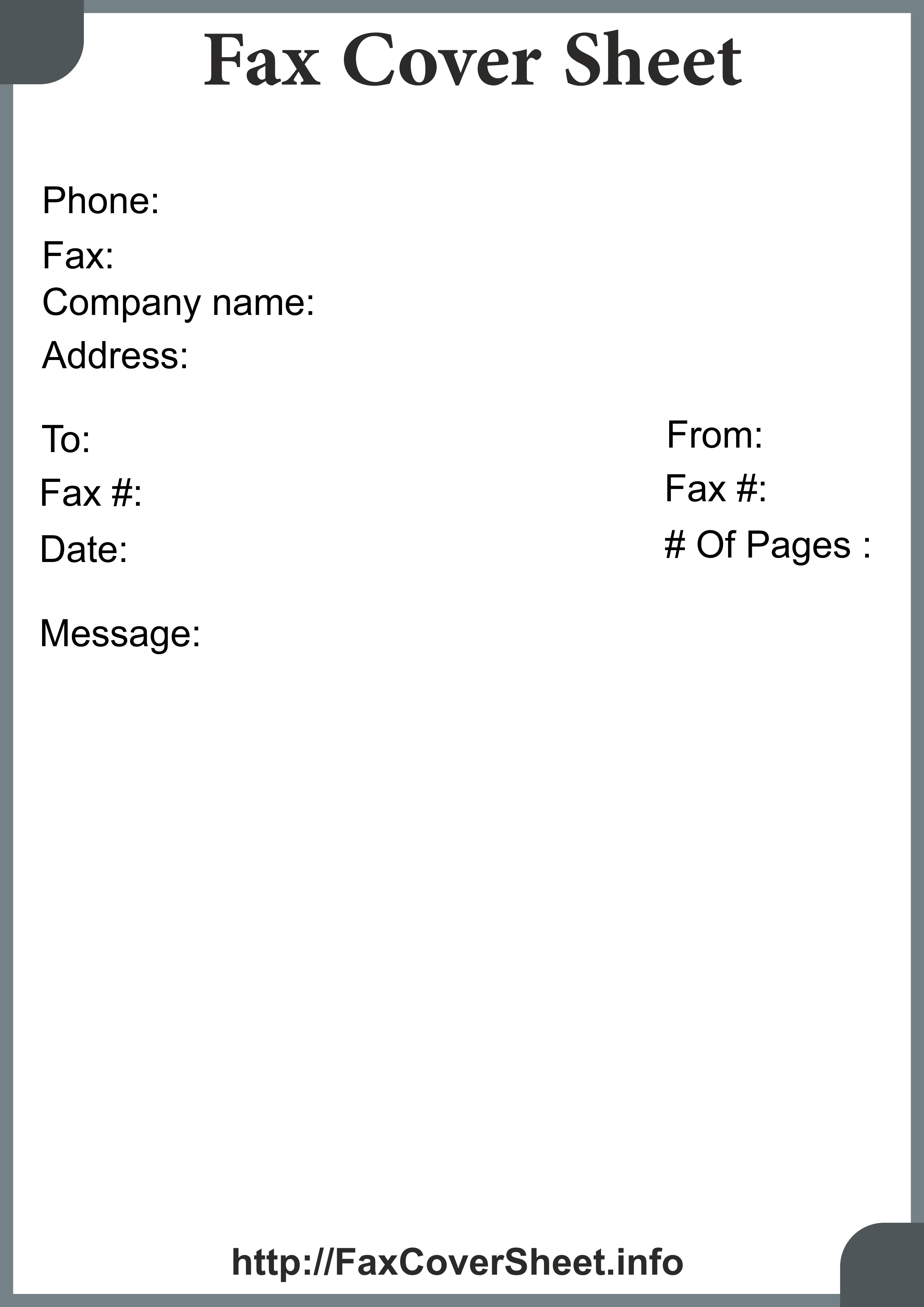 Simple Fax Cover Sheet