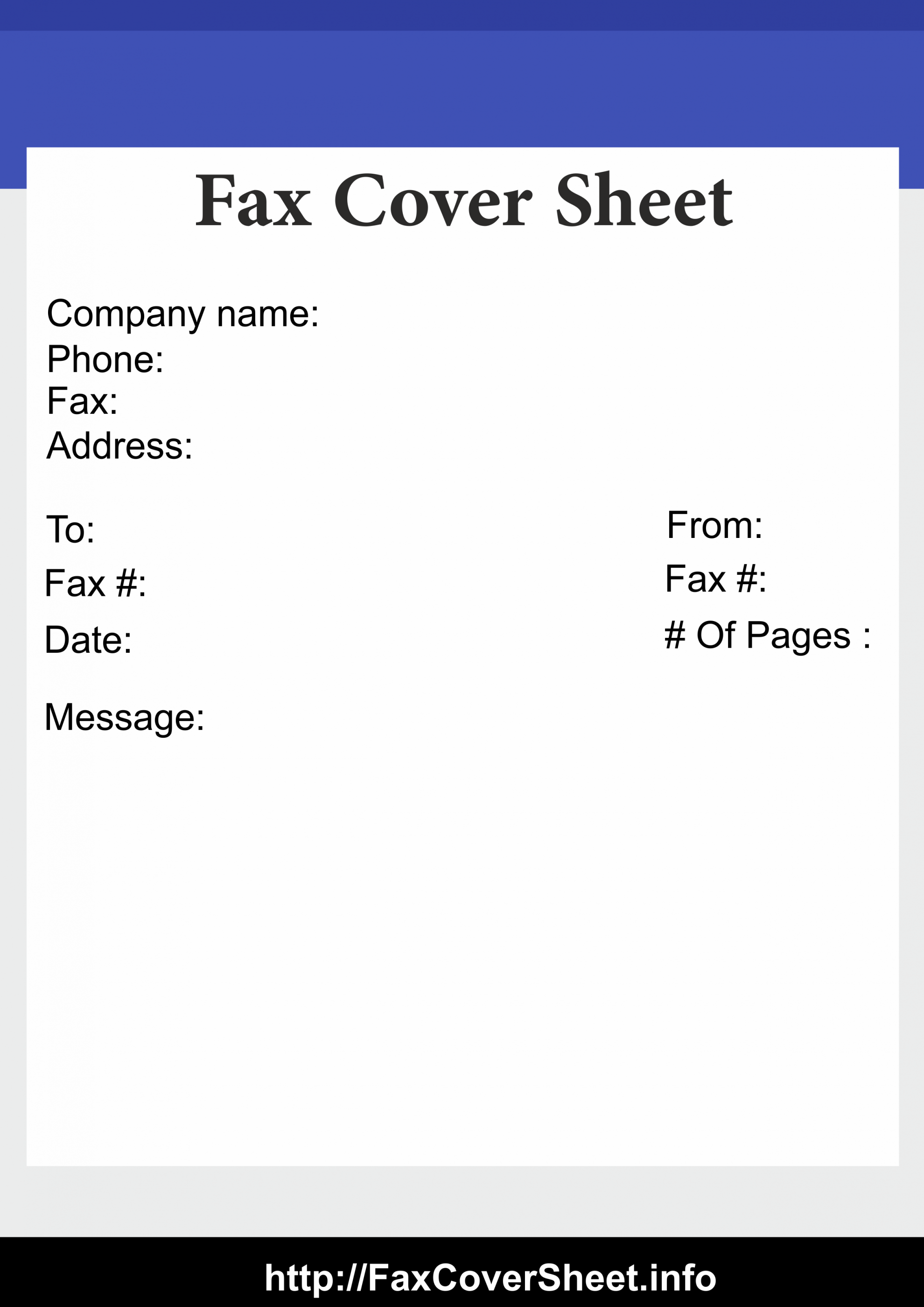 😃Printable Blank Fax Cover Sheet Templates😃