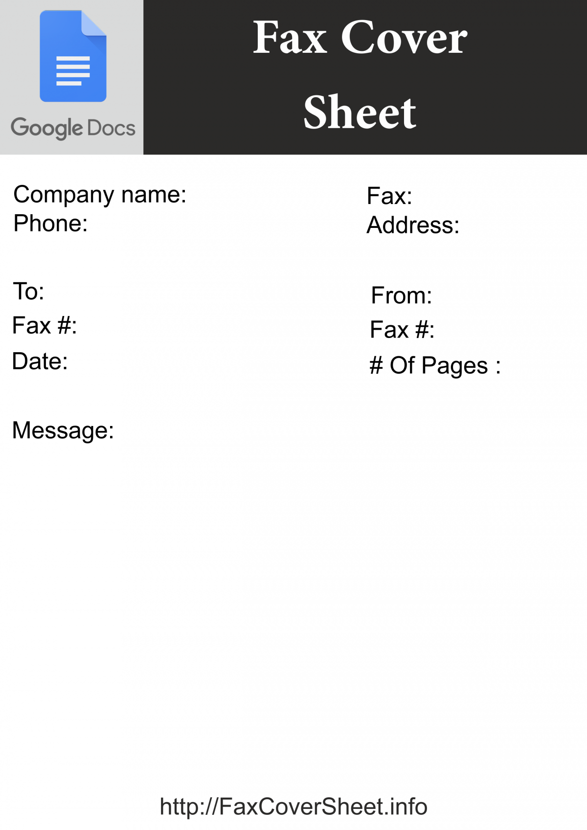 ready to use google docs fax cover sheet