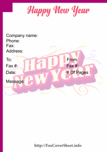 Happy New Year Fax cover sheet